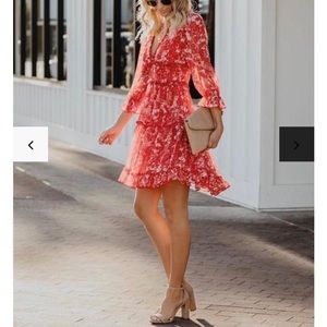 Vici Confessions Printed Ruffle Dress